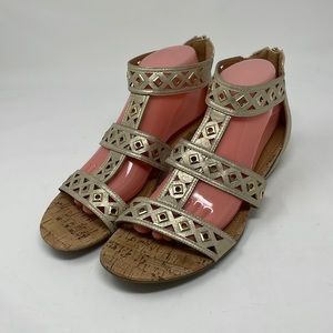 New Directions Gold Gladiator Sandal